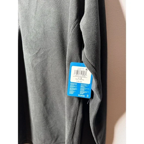 Columbia Life Point 1/4 Zip Fleece Men’s Black/Charcoal  Size Large NEW - Picture 2 of 9